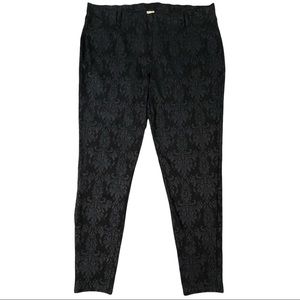 Faded glory XXL black legging style pants, fancy damask designs, stretchy waist